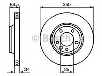 Disc frana PORSCHE CAYENNE (92A) (2010 - 2016) BOSCH 0 986 479 249 piesa NOUA