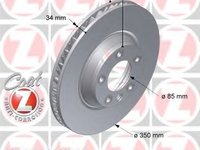 Disc frana PORSCHE CAYENNE (92A) (2010 - 2016) ZIMMERMANN 600.3227.20 piesa NOUA