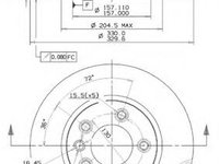 Disc frana PORSCHE CAYENNE (955), VW TOUAREG (7LA, 7L6, 7L7), VW TOUAREG (7P5) - METZGER 25044 V