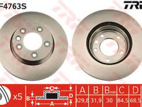 Disc frana PORSCHE CAYENNE (9PA, 955) (2002 - 2010) TRW DF4763S