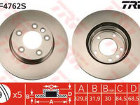 Disc frana PORSCHE CAYENNE (9PA, 955) (2002 - 2010) TRW DF4762S