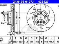 Disc frana PORSCHE PANAMERA (970) (2009 - 2016) ATE 24.0136-0127.1