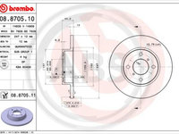 Disc frana punte fata (08870511 ABS) OPEL,SUZUKI,VAUXHALL