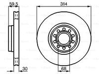 Disc frana punte fata (0986478617 BOSCH) AUDI