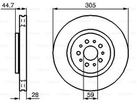 Disc frana punte fata (0986478711 BOSCH) ALFA ROMEO