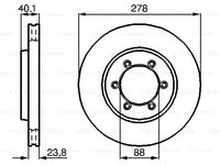 Disc frana punte fata (0986478967 BOSCH) DAEWOO,SSANGYONG