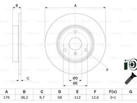 Disc frana punte fata (0986479E74 BOSCH) SMART