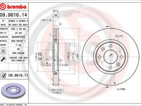 Disc frana punte fata (09961611 ABS) PEUGEOT