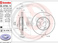 Disc frana punte fata (09A70611 ABS) HYUNDAI,KIA