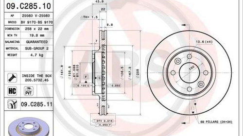 Disc frana punte fata (09C28511 ABS) DACIA,RE