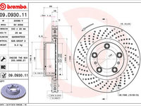 Disc frana punte fata (09D93011 BREMBO) PORSCHE