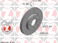 Disc frana punte fata (250134320 ZIMMERMANN) FORD,MAZDA