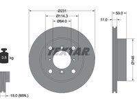 Disc frana punte fata (92069000 TEXTAR) CHEVROLET,GEO,SUBARU,SUZUKI,SUZUKI (CHANGAN)