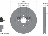 Disc frana punte fata (92078703 TEXTAR) Citroen,PEUGEOT