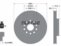 Disc frana punte fata (92093900 TEXTAR) ALFA ROMEO,LANCIA