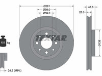 Disc frana punte fata (92107703 TEXTAR) ALFA ROMEO,CHRYSLER,FIAT,LANCIA