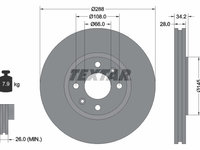 Disc frana punte fata (92107800 TEXTAR) Citroen