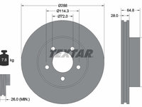 Disc frana punte fata (92119705 TEXTAR) JEEP