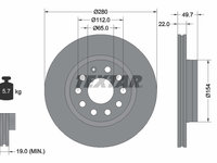 Disc frana punte fata (92120705 TEXTAR) AUDI,SEAT,SKODA,SKODA (SVW),VW,VW (FAW)