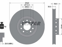 Disc frana punte fata (92122100 TEXTAR) VW