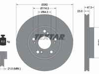 Disc frana punte fata (92128400 TEXTAR) BYD,CIIMO,HONDA,HONDA (DONGFENG),HONDA (GAC)