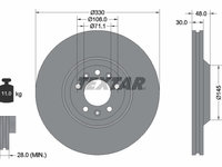 Disc frana punte fata (92129503 TEXTAR) Citroen,PEUGEOT