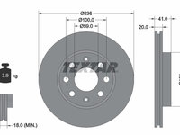 Disc frana punte fata (92133403 TEXTAR) BAOJUN (SGMW),BEDFORD,CHEVROLET,CHEVROLET (SGM),CHEVROLET (SGMW),DAEWOO,HOLDEN