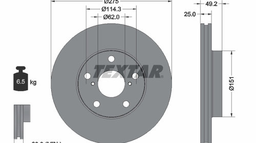 Disc frana punte fata (92139703 TEXTAR) TOYOT