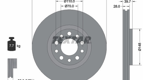 Disc frana punte fata (92145003 TEXTAR) ALFA 