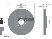 Disc frana punte fata (92149803 TEXTAR) HSV,OPEL,VAUXHALL