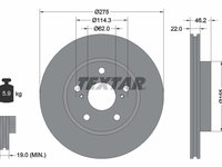 Disc frana punte fata (92163800 TEXTAR) TOYOTA,TOYOTA (FAW),TOYOTA (GAC)