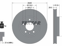 Disc frana punte fata (92165400 TEXTAR) CHEVROLET,HOLDEN,OPEL,PONTIAC,SUZUKI,VAUXHALL