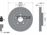 Disc frana punte fata (92168803 TEXTAR) DAIHATSU,EMGRAND,ENGLON,GEELY,GLEAGLE,HAWTAI,LEXUS,SCION,TOYOTA,TOYOTA (FAW),TOYOTA (GAC)