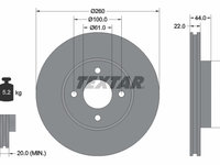 Disc frana punte fata (92239903 TEXTAR) DATSUN,NISSAN,RENAULT