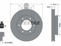 Disc frana punte fata (92253403 TEXTAR) FORD,FORD ASIA / OCEANIA,FORD AUSTRALIA,MAZDA,TROLLER