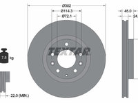 Disc frana punte fata (92261503 TEXTAR) MAZDA