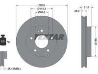 Disc frana punte fata (92270803 TEXTAR) MITSUBISHI,MITSUBISHI (SOUEAST)