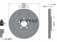 Disc frana punte fata (92275905 TEXTAR) AUDI,SEAT,VW