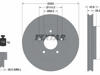 Disc frana punte fata (92280103 TEXTAR) CHEVROLET,NISSAN,NISSAN (DFAC),SUZUKI,VENUCIA