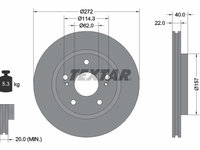 Disc frana punte fata (92289403 TEXTAR) MARUTI SUZUKI,MAZDA,PROTON,SUZUKI