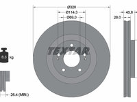 Disc frana punte fata (92306503 TEXTAR) MITSUBISHI,MITSUBISHI (GAC)