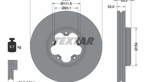 Disc frana punte fata (93260603 TEXTAR) FORD,