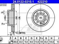 Disc frana punte fata Ate pt audi a3 8p