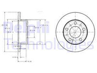 Disc frana punte fata (BG2253 DELPHI) ALFA ROMEO,AUVERLAND,Citroen,DS,FIAT,PEUGEOT,TALBOT