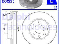 Disc frana punte fata (BG2278 DELPHI) BEDFORD,CHEVROLET,DAEWOO,OPEL,VAUXHALL