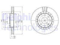 Disc frana punte fata (BG2443 DELPHI) DAEWOO,OPEL,VAUXHALL