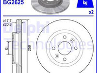 Disc frana punte fata (BG2625 DELPHI) DACIA,NISSAN,RENAULT