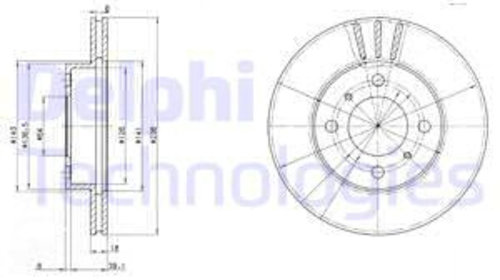 Disc frana punte fata (BG2810 DELPHI) MITSUBI