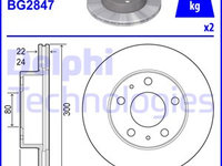 Disc frana punte fata (BG2847 DELPHI) Citroen,FIAT,PEUGEOT