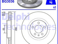 Disc frana punte fata (BG3036 DELPHI) AUDI,SEAT,SKODA,VW,VW (FAW)